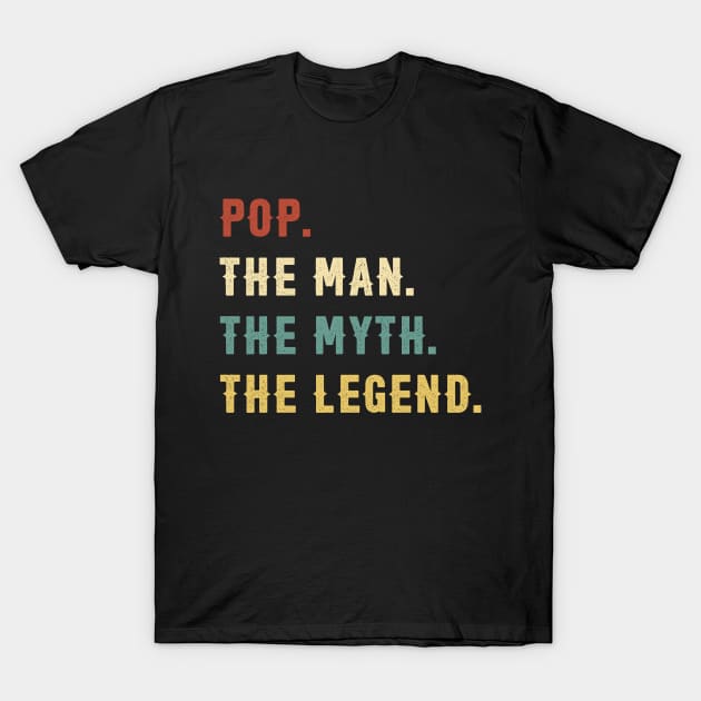 Fathers Day Gift Pop The Man The Myth The Legend T-Shirt by Soema